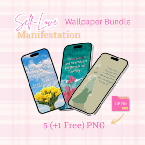 self love manifestation wallpaper bundle | 5 (+1 free) aesthetic spiritual phone backgrounds